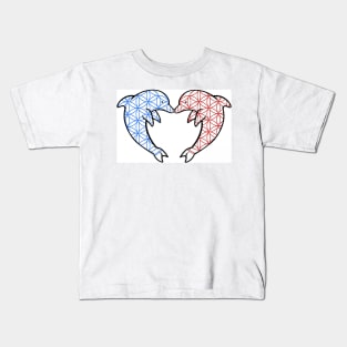 Flower Of Life Dolphins Kids T-Shirt